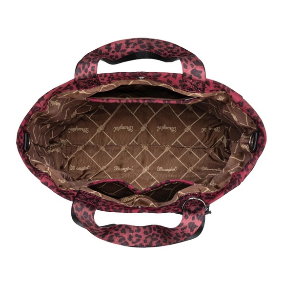 Wrangler Leopard Print Large Tote/Crossbody Red - Picture 5 of 6